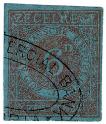 (01) 6d Red on Blue (1875)