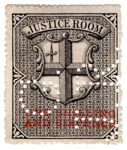 (03) 1/6d Black & Scarlet (1871)