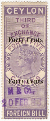(36) 40c Overprint (1886)