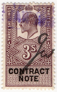 (22) 3/- Lilac & Black (1910)