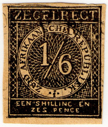 (20) 1/6d Black on Yellow (1877)