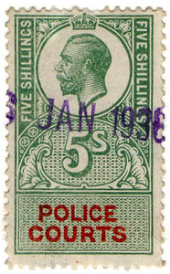 (28) 5/- Green & Scarlet (1921)